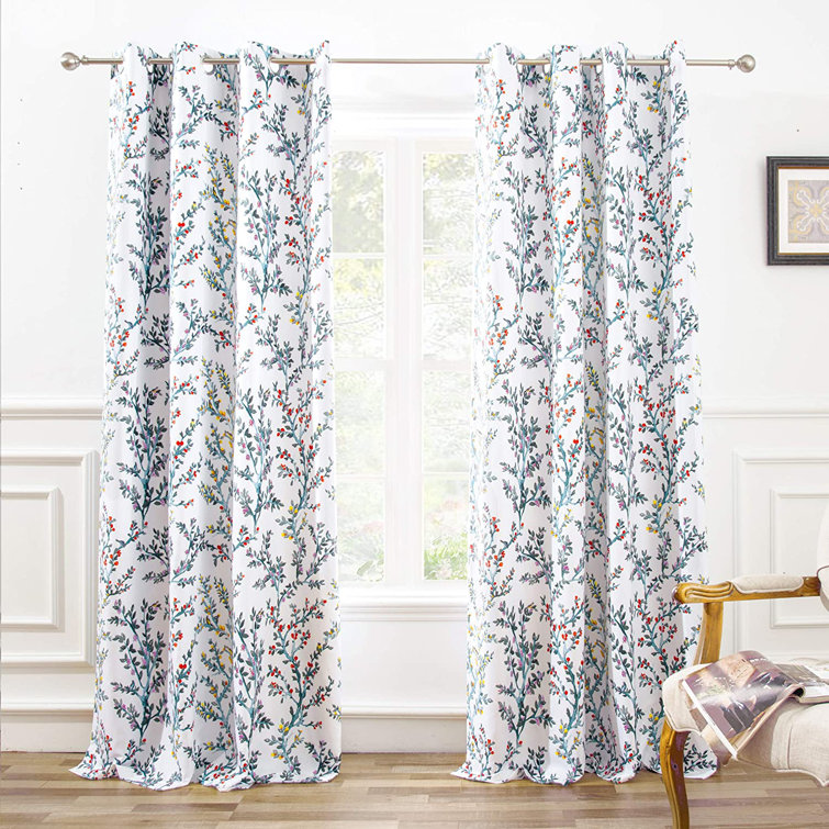 Red Barrel Studio® Adalet Floral Blackout Thermal Outdoor Grommet Curtain Panels & Reviews Wayfair